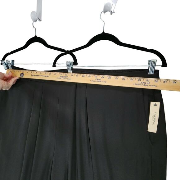 Kiyonna Wide Leg Trouser Pant sz 4X Women Black Palazzo Flowy Pockets Pleats NEW - Picture 4 of 11